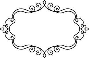 a black and white drawing of a frame with swirls vector