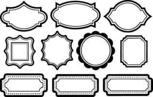 a set of black and white frames and labels vector