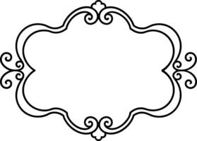 a black and white drawing of a frame with scrollwork vector