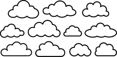 nubes acortar Arte conjunto vector