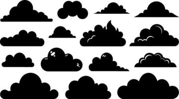 clouds icons set isolated on white background vector