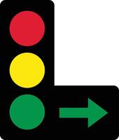 tráfico controlar ligero icono. calle tráfico ligero icono lámpara signo. color tráfico ligero símbolo. plano estilo. vector