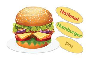 hamburguesa, nacional hamburguesa día diseño vector