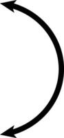 Semicircular curved thin long double ended arrow. Dual semi circle arrow. flat style. vector