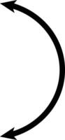 Semicircular curved thin long double ended arrow. Dual semi circle arrow. flat style. vector