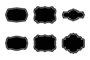 Label Frame Shape Glyph Line pictogram symbol visual illustration Set vector
