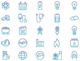 Energy Line Gradient Icon pictogram symbol visual illustration Set vector