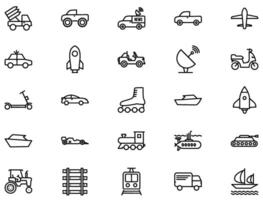 Transportation line icon pictogram symbol visual illustration Set vector