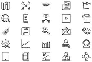 Admin Dashboard Line icon pictogram symbol visual illustration Set vector