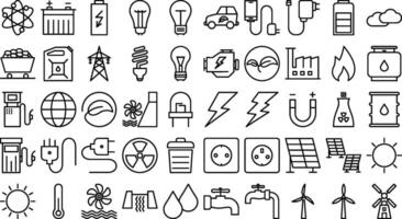 Energy Lin Icon pictogram symbol visual illustration Set vector