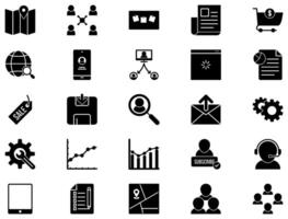 Admin Dashboard Glyph icon pictogram symbol visual illustration Set vector