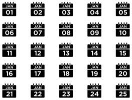 Calendar Glyph Icon pictogram symbol visual illustration Set vector