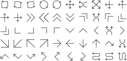 flecha línea icono pictograma símbolo visual ilustración conjunto vector