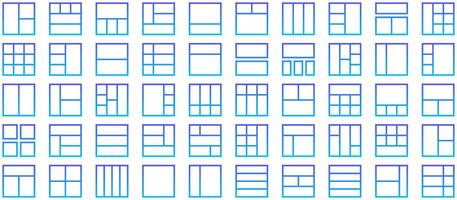 Layout Line Gradient Icon pictogram symbol visual illustration Set vector