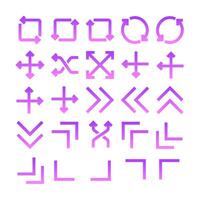 Arrow Glyph Gradient Icon pictogram symbol visual illustration Set vector