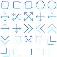 flecha 19 línea degradado icono pictograma símbolo visual ilustración vector