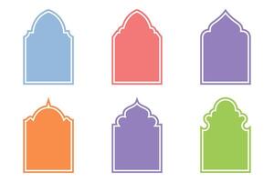islámico arco diseño glifo con contorno coleroso lleno siluetas diseño pictograma símbolo visual ilustración vector