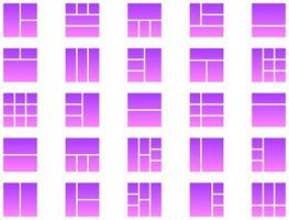 Layout Glyph Gradient Icon pictogram symbol visual illustration Set vector