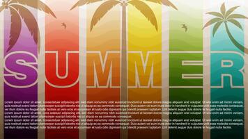 Hola verano resumen fondo, verano rebaja bandera, póster diseño, verano collage, ilustración vector