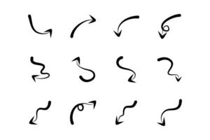flechas dirección firmar pictograma símbolo visual ilustración conjunto vector