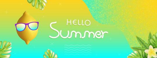 Hello summer abstract background, summer sale banner, poster design, illustration vector