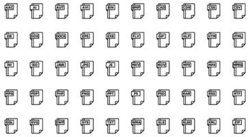 File Formats Line Icon pictogram symbol visual illustration Set vector