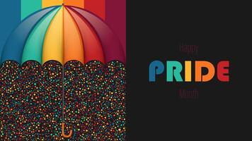 Pride background, umbrella in LGBT flag colours, illustration vector