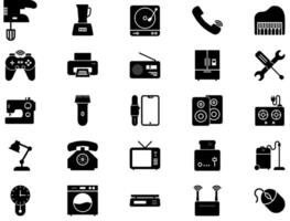 Electronics Glyph icon pictogram symbol visual illustration Set vector