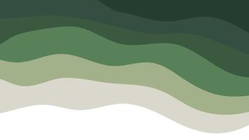 mano dibujado olas verde pastel fondo de pantalla. plano diseño a todo color resumen ilustración. diseño verde color minimalista antecedentes. vector