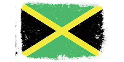 Vintage flat design grunge Jamaica flag background vector