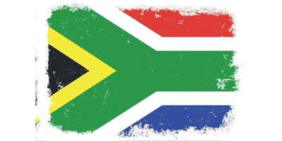 Vintage flat design grunge South Africa flag background vector