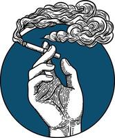 de fumar mano ilustración vector
