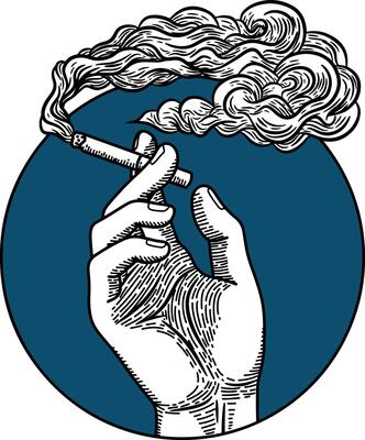 Smoking hand illustration