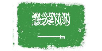 Clásico plano diseño grunge saudi arabia bandera antecedentes vector