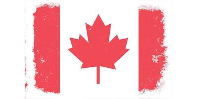 Clásico plano diseño grunge Canadá bandera antecedentes vector