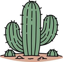 Cactus cartoon illustration vector