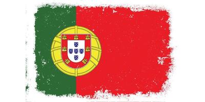 Vintage flat design grunge Portugal flag background vector