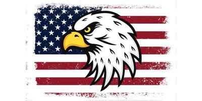 Flat design grunge United States Eagle flag background vector