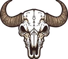 Bison skull illustration vector