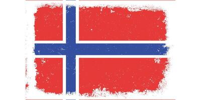 Flat design grunge Norway flag background vector