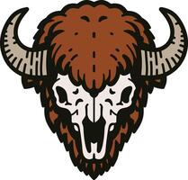 Bison skull illustration vector