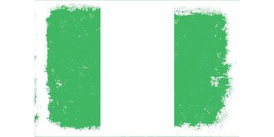 Flat design grunge Nigeria flag background vector