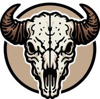 Bison skull illustration vector