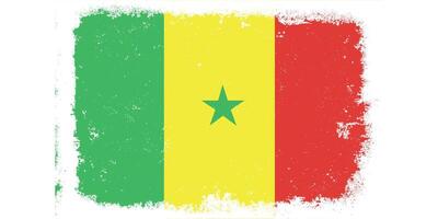 Flat design grunge Senegal flag background vector