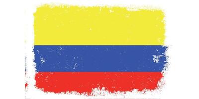 Flat design grunge Colombia flag background vector