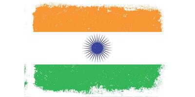 Vintage flat design grunge India flag background vector