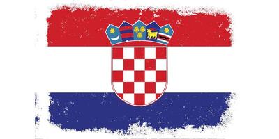 Flat design grunge Croatia flag background vector