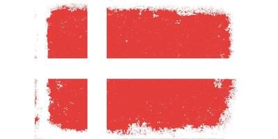 Flat design grunge Denmark flag background vector