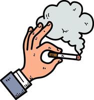 Smoking hand illustration vector