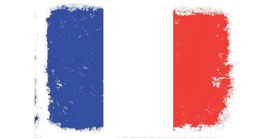 Vintage flat design grunge France flag background vector